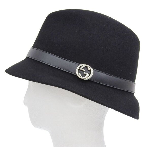 Gucci Wool Leather with Interlocking Felt Hat main image 5